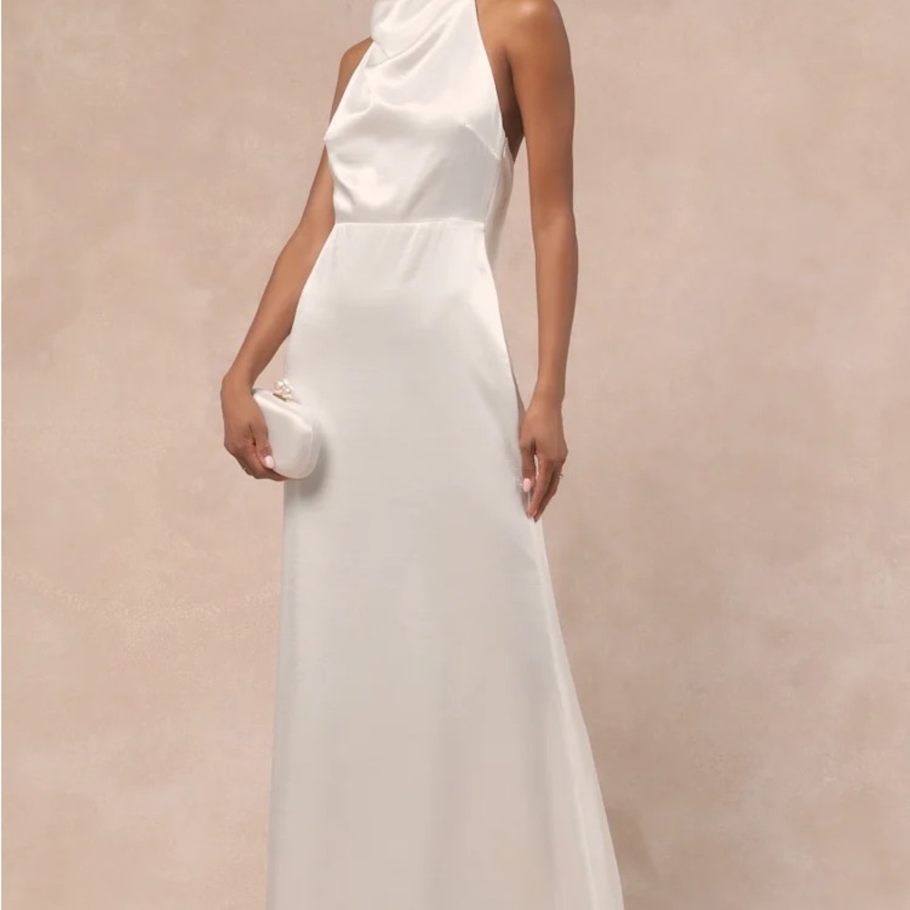 Lulu's Elegant White Maxi Dress